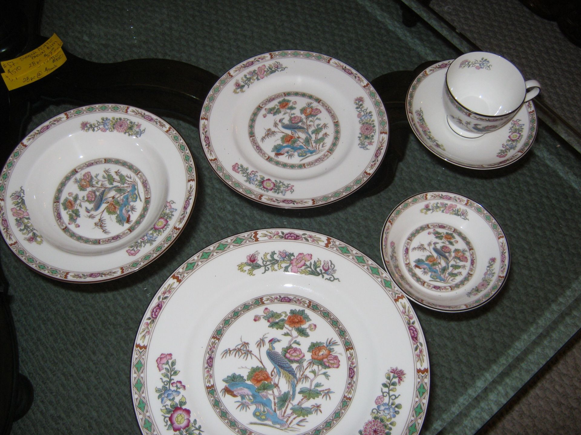 Kutani Crane China by Wedgwood  ONE Complete place setting  READ In Description For Details 