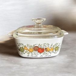 Vintage CorningWare Spice of Life Casserole Dish with Lid - Le Persil La Sauge