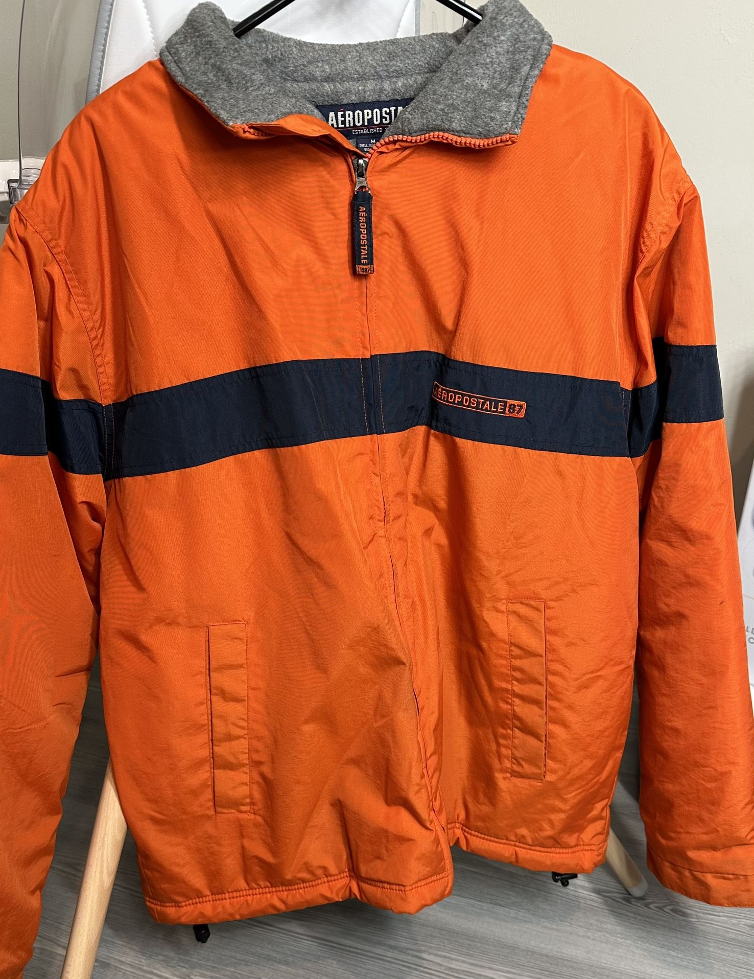 Aéropostal Full Zip Fleece Lined Jacket - Men | Color: Orange