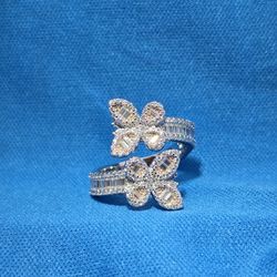 Moissanite 1.15 ctw V2 Butterfly's Ring 