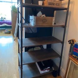 Industrial Metal Pipe Shelving With Wood Planks