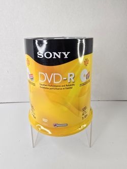 NEW SONY DVD-R 4.7GB 100 Pack 120min 4.7GB 1-16X Optical Media Storage
