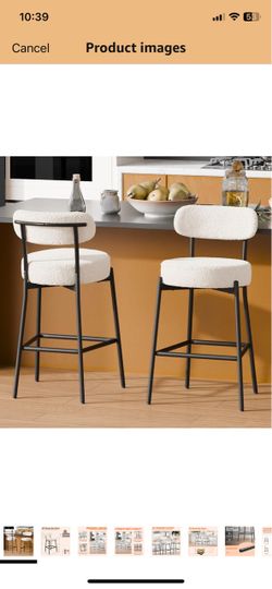 28 '' Bar Stools Set of 2, for Kitchen Island. Grey