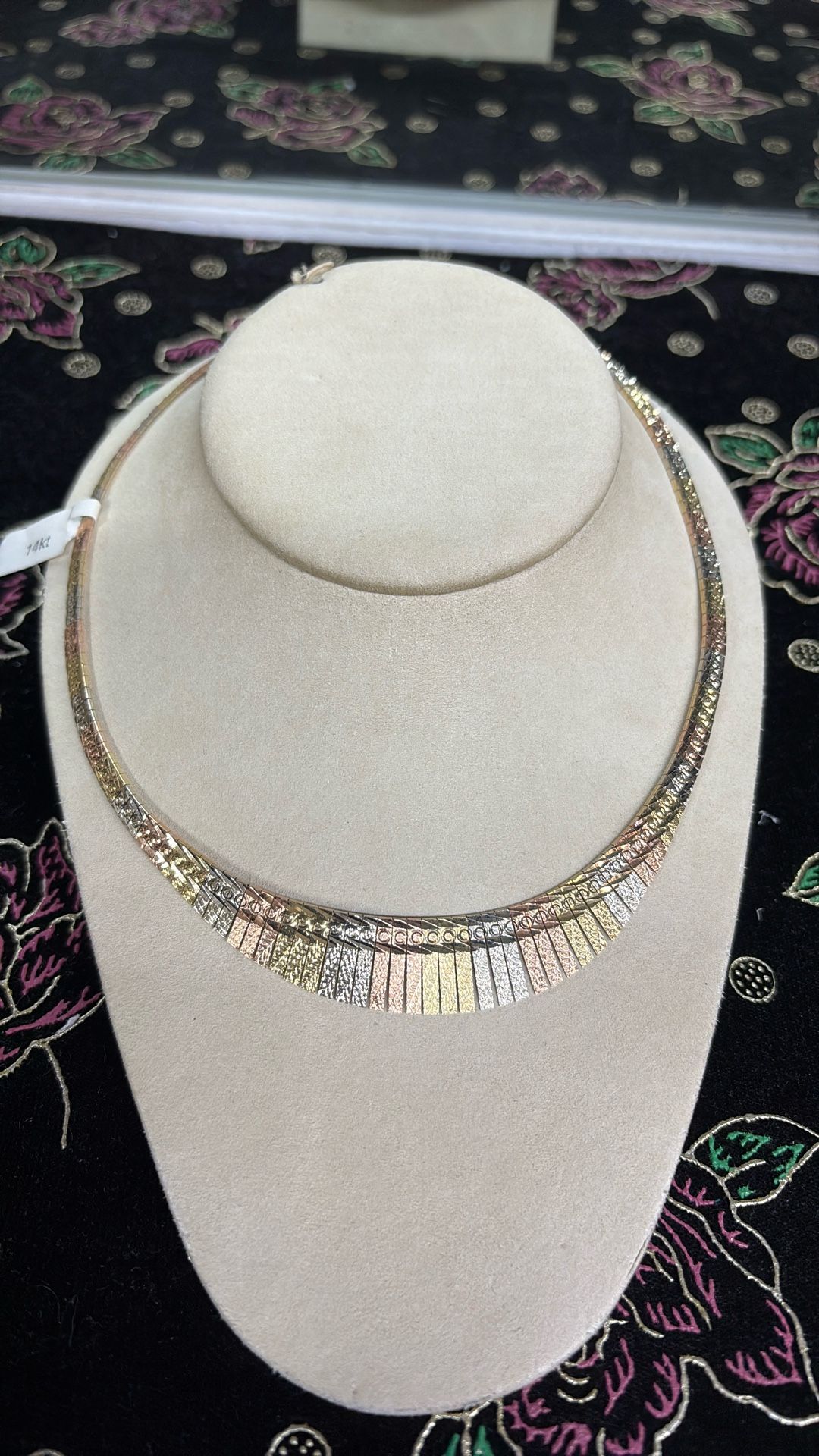 14k Tri Colored Gold Necklace 24.3 Grams