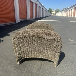 Wicker outdoor Ottoman