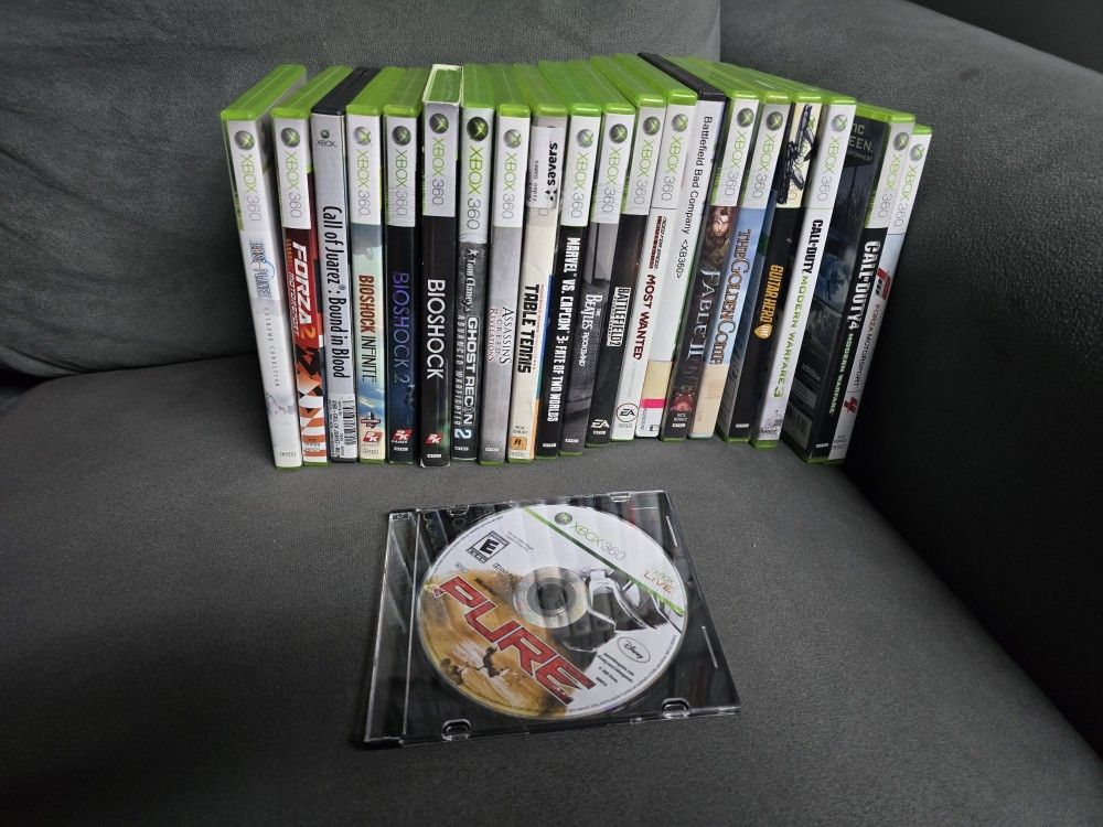 21 Xbox 360 Games lot - modern warfare, need for speed, fable 2, much more