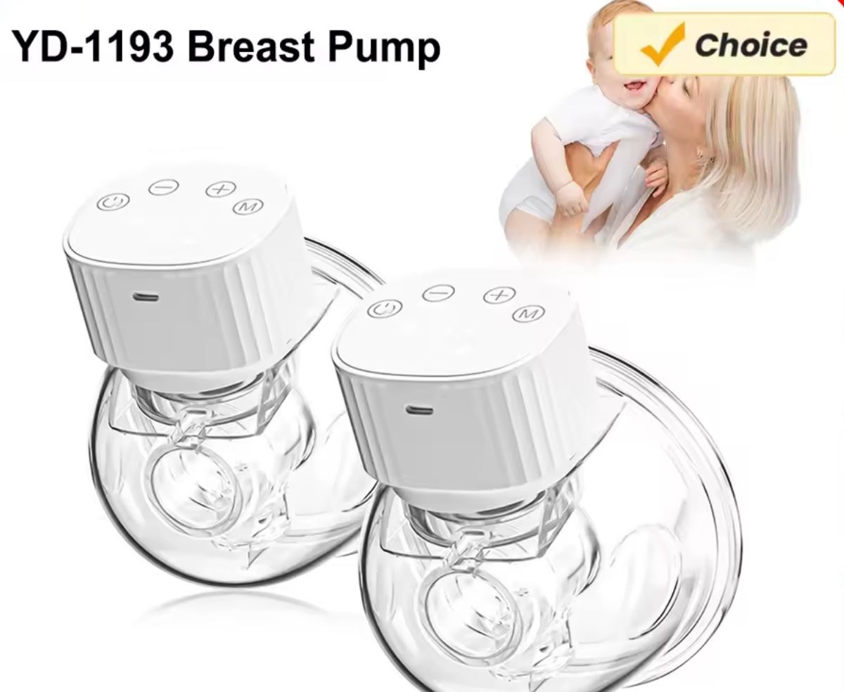 Yo-1193 Wearable Invisible Electric Breast Pump Hands Free Portable Painless Low Noise Electric Pump Modes Suction Level