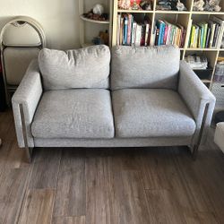 Gray Fabric Love Seat Couch
