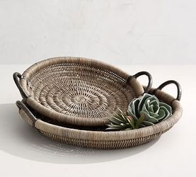 Pottery Barn Woven Tray With Handles