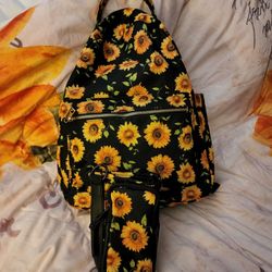 Sunflower Backpack With Bottle Holder