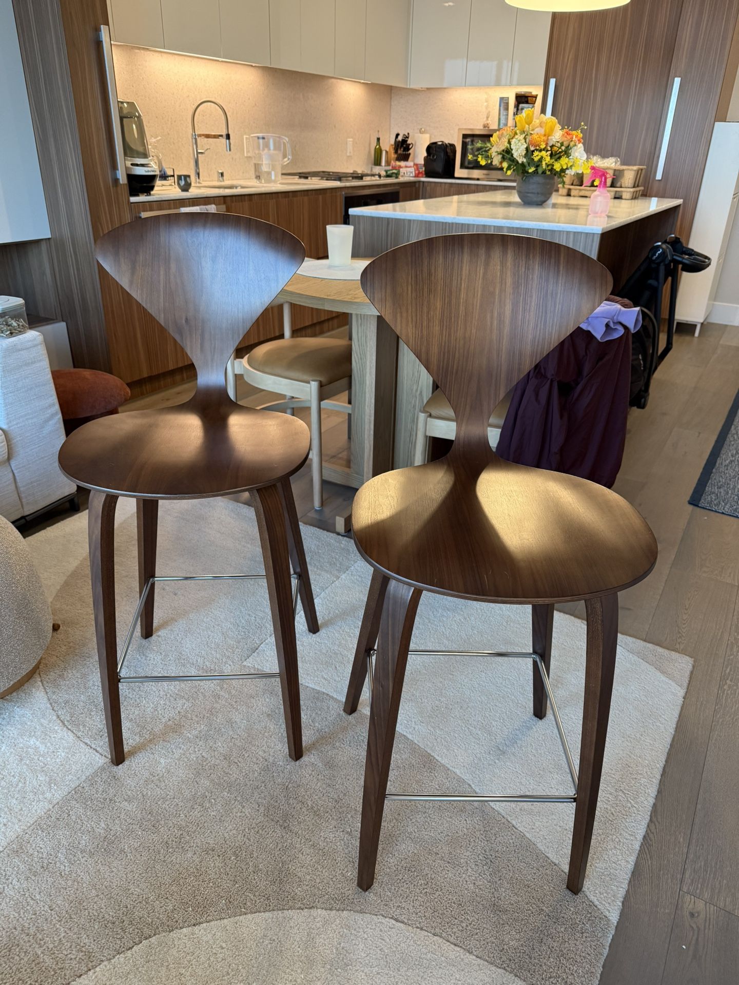 Design Within Reach Walnut Counter Stools