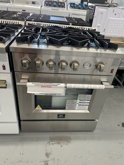 New Forno 30” Slide In Gas Range/ 2 Years Warranty