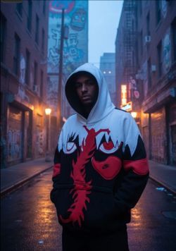 Nike Graphic Hoodie White Black Red