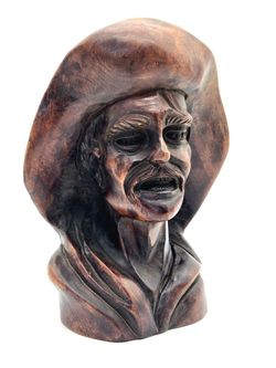 Wood block head bust