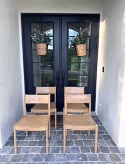 4 Pottery Barn wood dining chairs