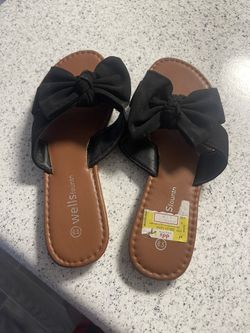 Black Bow Sandals 