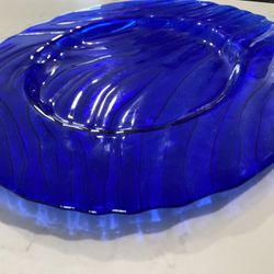 Vintage Colbalt Blue Platter / Plate - Home Decor Art 
