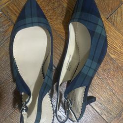 plaid kitten heels 
