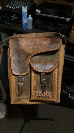 Tooled Leather Computer Bag
