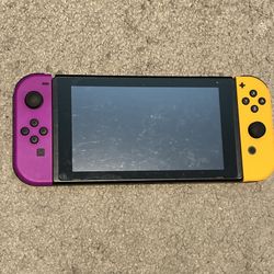 Nintendo Switch Console (Neon Purple/Orange Joy-Cons, 32GB) No Charger Tested