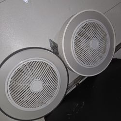 Two Hard Wired Ceiling Fans w/ Remote Controls