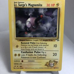 Pokemon Gym Heroes Lt. Surge’s Magnemite Card #50