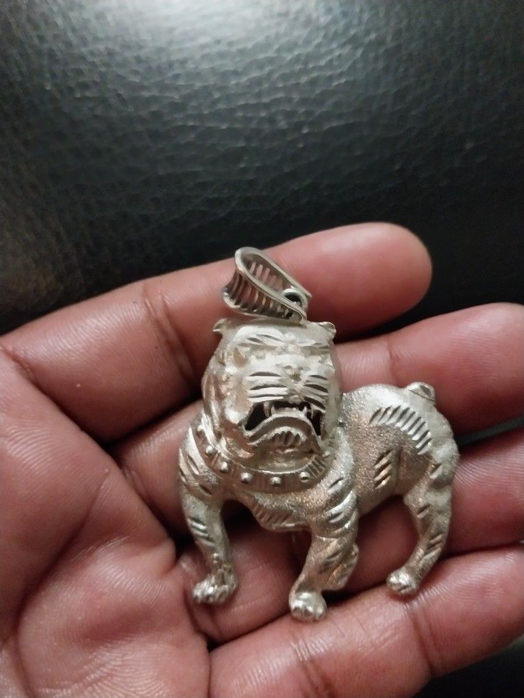 Sterling Silver Bulldog Pendant