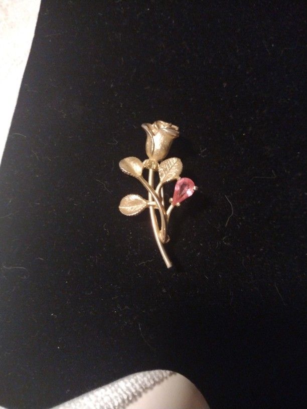 Vtg Avon Flower Brooch/Stone