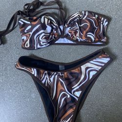 Y2K Brown Bikini Size Small