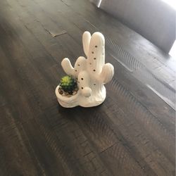 Ceramic Cactus In White