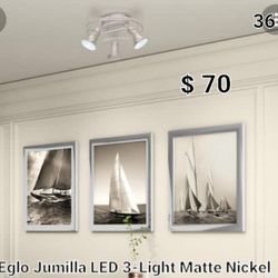 Brand New Eglo Jumilla 3 Led Light Matte Nickel
