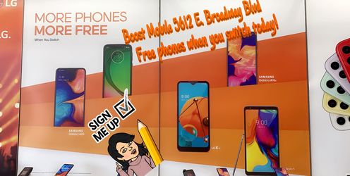 Free! Free! When you switch today! BoostMobile 5612 E. Broadway Blvd 85711