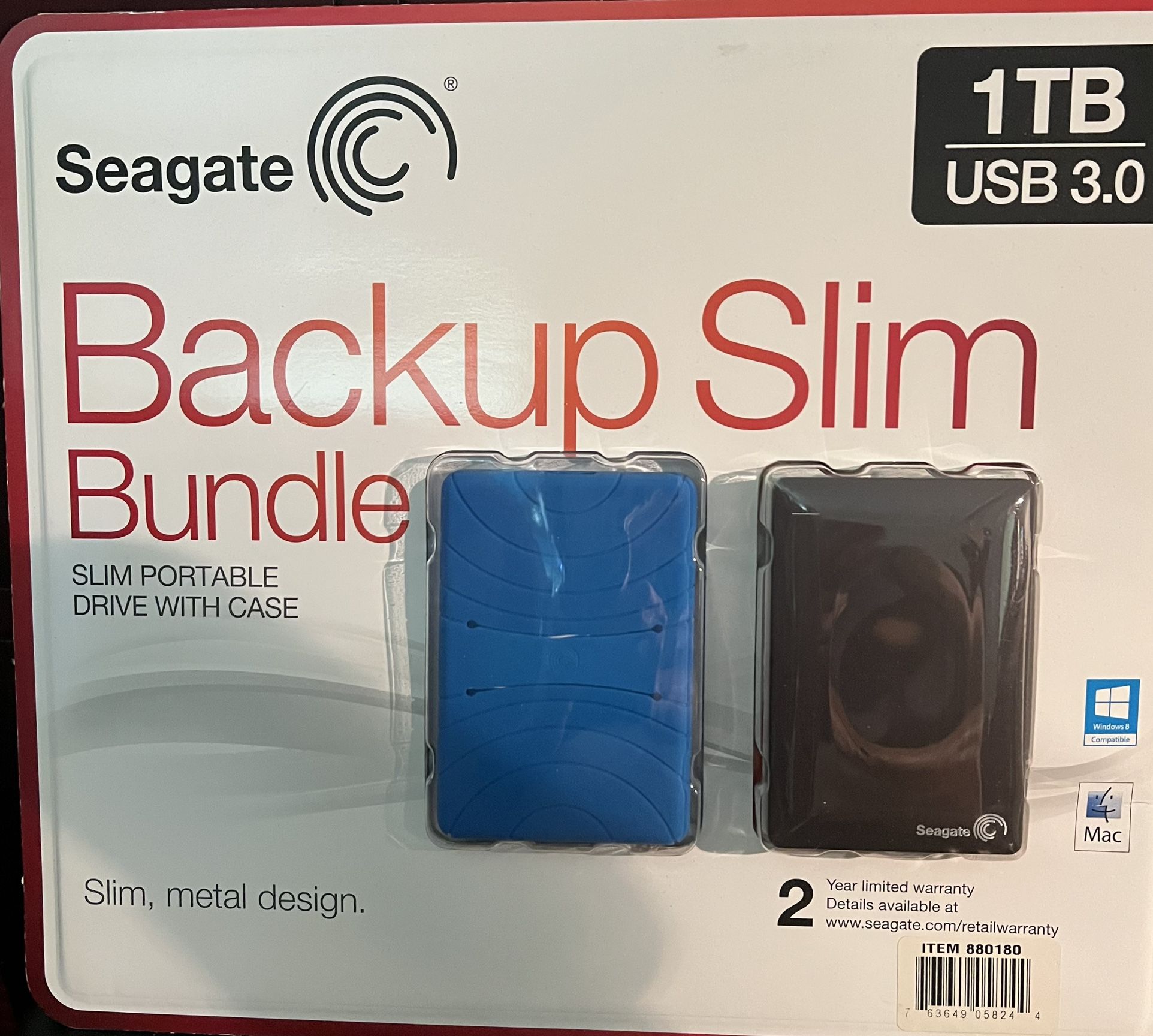 Seagate Backup Slim Bundle 1TB USB 3.0