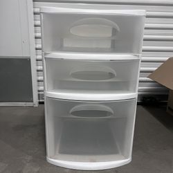 White Sterilite Three Drawer Container