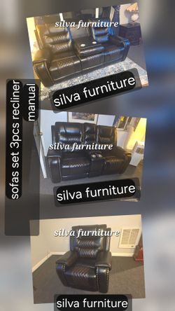 Sofas set recliner manual 3pcs nuevos en caja