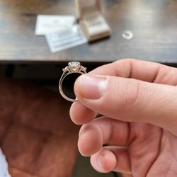 Moissanite Engagement Ring Set