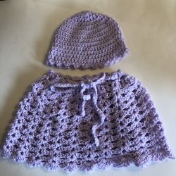 Baby Girls Lavender Poncho Set for that Elegant  Little Lady Size 1-3 Years