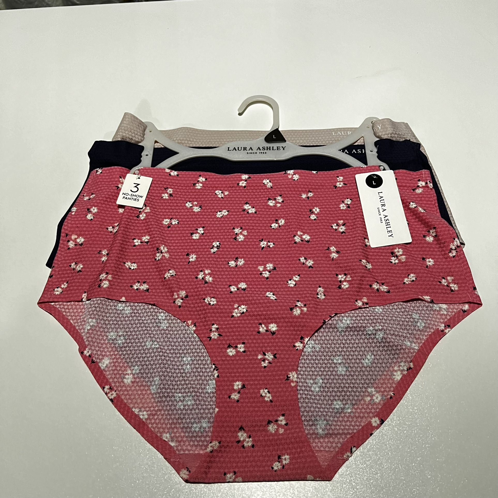 LAURA ASHLEY LS8661 5PKA MF NO SHOW BRIEF PANTIES 3 pieces size M