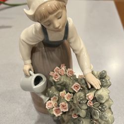 Retired Lladro, Girl Watering Lladro