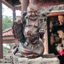 Resin Chinese Wealth MONEY HAPPY LAUGH MAITREYA BUDDHA STATUE FIGURINE