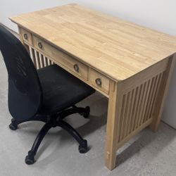Wooden desk and Office chair