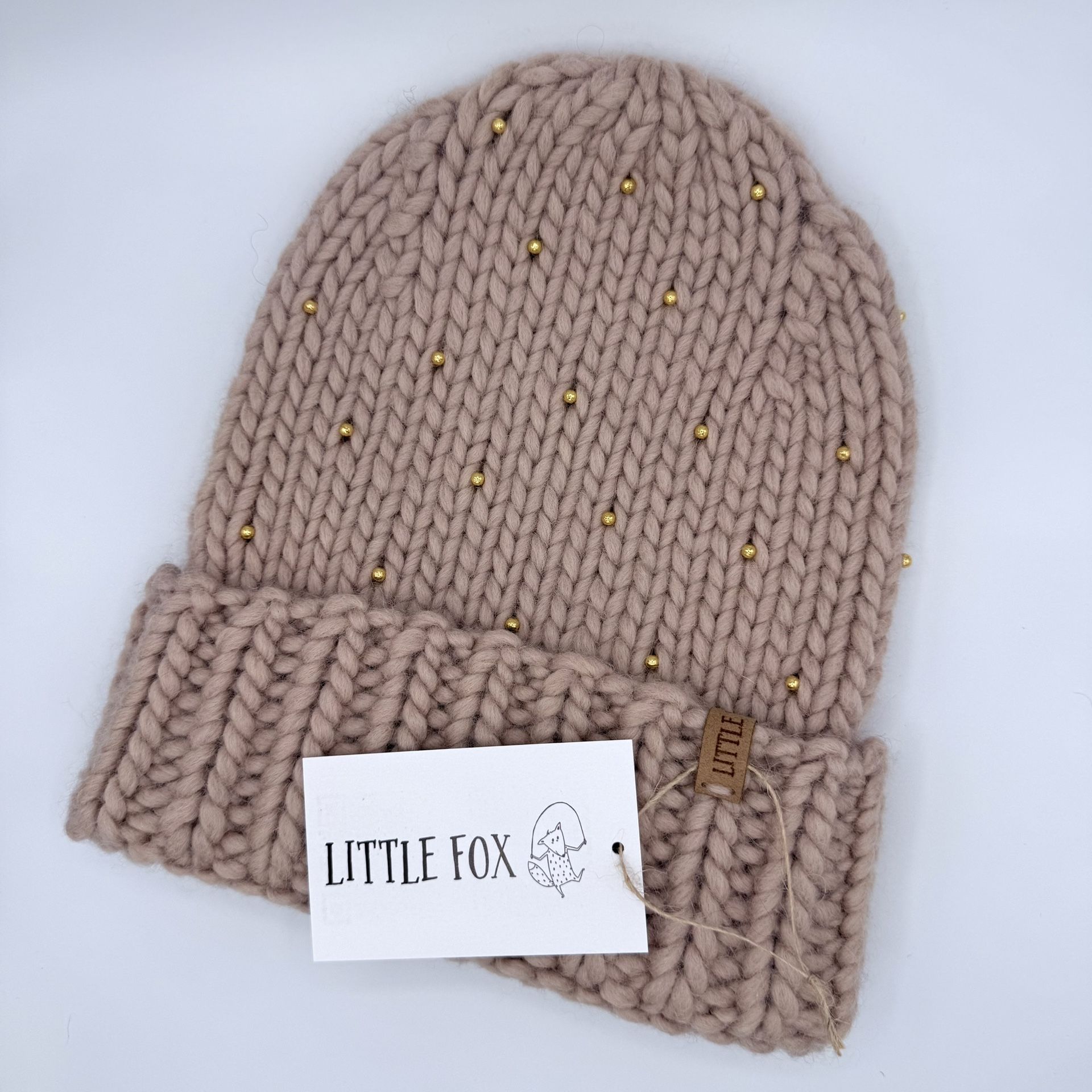 Handmade Chunky Beanie — Thick Knit Hat, Warm Winter Accessory (Beige)
