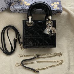Authentic Lady Dior Lady's Bag Handbag Shoulder Crossbody bag Evening Bag