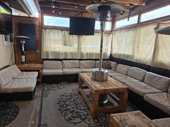 Outdoor patio Sectional Sofa Set tables and heaters