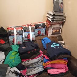 Assorted Nike hoodiesAll Different Flavors Or Different Sizes $20 A Piece Two Piece Fleeks Thermal Sets$15 A Piece.... North Face Jackets For Women ..