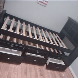 Twin/Twin Bedset W/3 Storage Drawers & Shelf(Mattress Included:$769)