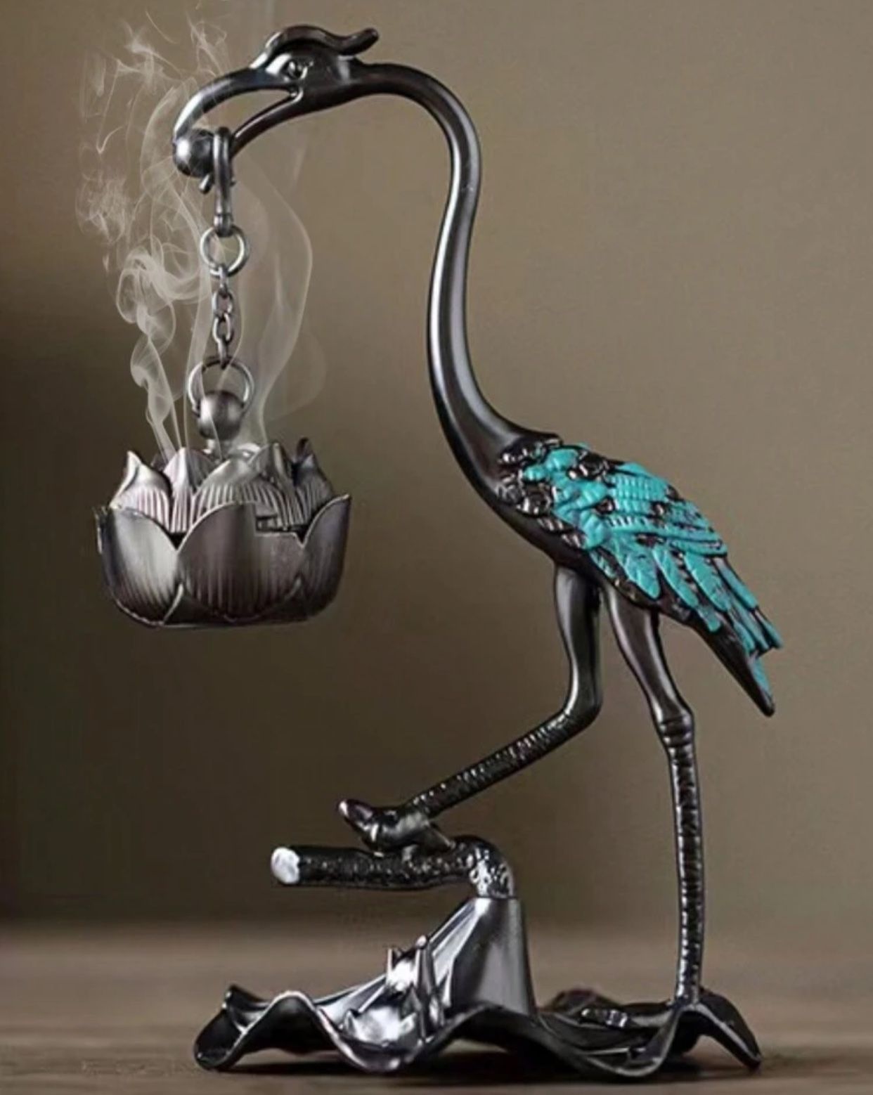 crane incense burner ,lotus hanging burner