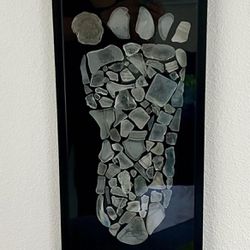 Bigfoot Sasquatch footprint sea glass artwork  *Pending