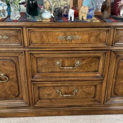 Elegant Vintage Buffet with Ornate Brass Hardware