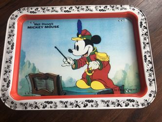 VTG 1980 Walt Disney Mickey Mouse The Band Concert Metal TV/lap Tray